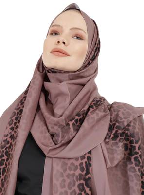 JSDC Salmon Color Islamic Daily Wear Printed Bubble Georgette Women Long Hijab Scarf 3