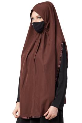 3 Pcs Set : Hijab, Under Hijab Cap & Mask 3