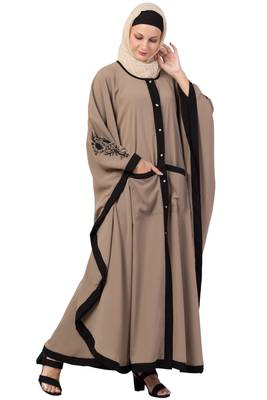 MRC Women Front Open Kaftan Double Pocket Abaya With Hijab 5