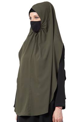 3 Pcs Set : Hijab, Under Hijab Cap & Mask 3