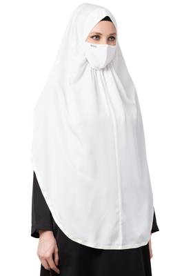 3 Pcs Set : Hijab, Under Hijab Cap & Mask 1