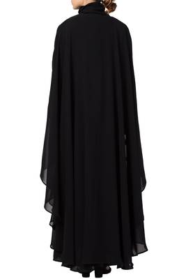 MRC Women Black Double Kaftaan-Shrug style Abaya with Hijab 2