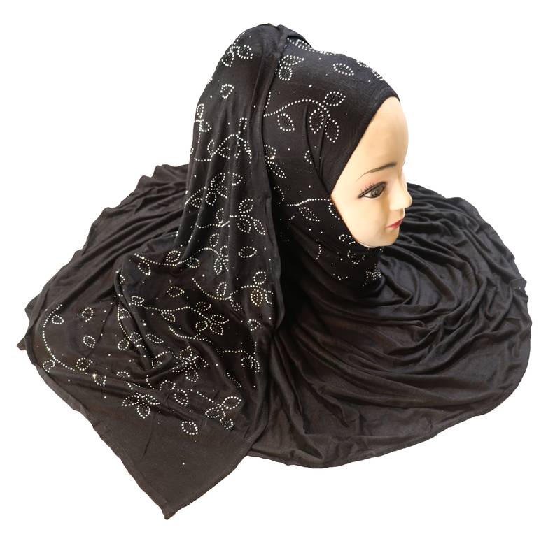 JSDC Diamond Stone Work Women Hosiery Cotton Islamic Scarf Hijab JSDC