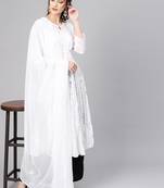 White embroidered georgette chikankari-kurtis