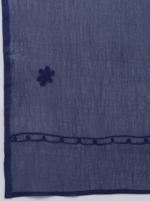 Navy-blue embroidered georgette chikankari-kurtis 4