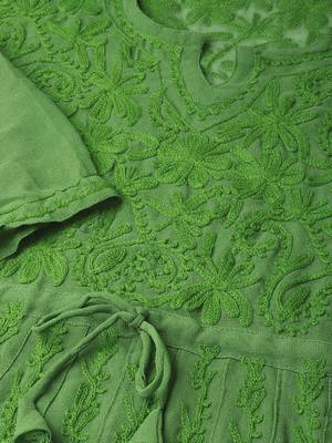 Green embroidered georgette chikankari-kurtis 2