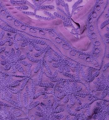 Purple embroidered georgette chikankari-kurtis 2