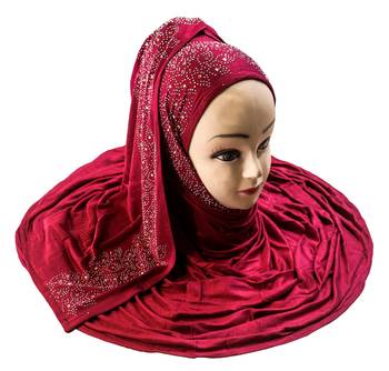 JSDC Women Stone Work Hosiery Scarf Hijab Dupatta For Daily Wear 1