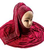 JSDC Women Stone Work Hosiery Scarf Hijab Dupatta For Daily Wear
