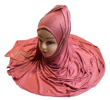 JSDC Diamond Stone Work Women Hosiery Cotton Islamic Scarf Hijab 1