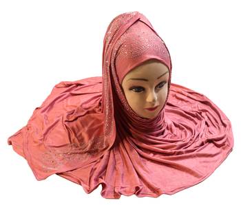 JSDC Diamond Stone Work Women Hosiery Cotton Islamic Scarf Hijab 2