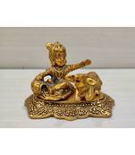 Hindu God Krishna Kanha Ji Bhagwan With Cow Eating Makhan - Kanha ji Bal Gopal Makhan Chor