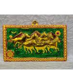 Seven Running Horses Plate Wall Hanging For Good Luck In Office Home Study Room Feng Shui Gift Item