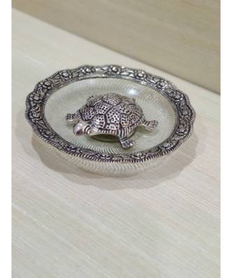 Metal Feng Shui Silver Plated Tortoise Plate Home decor Good Luck Showpiece For Office Shop Home Decoration 2