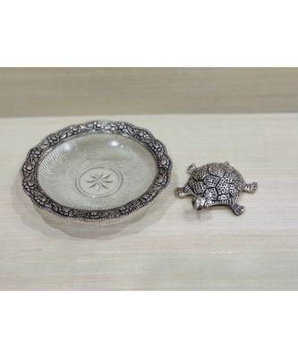 Metal Feng Shui Silver Plated Tortoise Plate Home decor Good Luck Showpiece For Office Shop Home Decoration 4