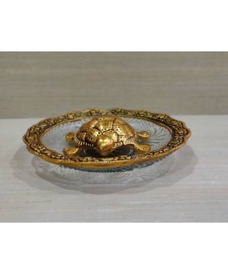 Metal Feng Shui Gold Plated Tortoise Plate Home decor Good Luck Showpiece For Office Shop Home Decoration 3