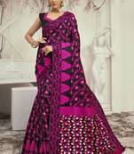 Rani Pink Cotton Silk Party Wear Sarees