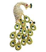 Green crystal brooch