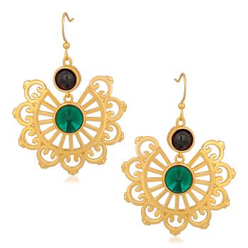 Green crystal earrings 1