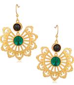 Green crystal earrings