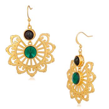 Green crystal earrings 3
