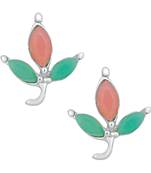 Green crystal earrings