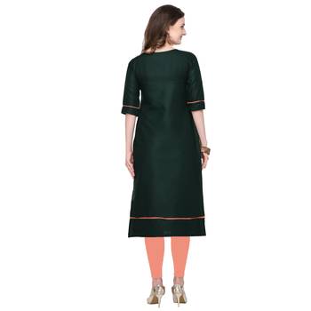 Green embroidered cotton silk embroidered-kurtis 3