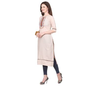Ivory embroidered cotton silk embroidered-kurtis 2