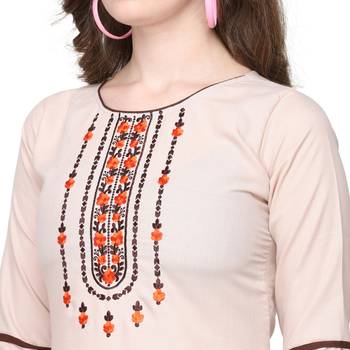 Ivory embroidered cotton silk embroidered-kurtis 4