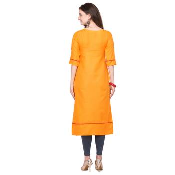 Yellow embroidered cotton silk embroidered-kurtis 3