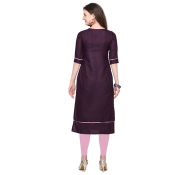 Wine embroidered cotton silk embroidered-kurtis 3