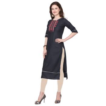 Grey embroidered cotton silk embroidered-kurtis 2