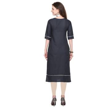 Grey embroidered cotton silk embroidered-kurtis 3