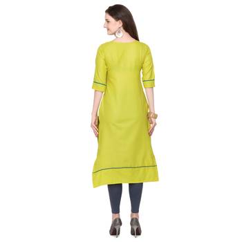 Lime embroidered cotton silk embroidered-kurtis 3