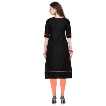Black embroidered cotton silk embroidered-kurtis 3