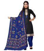 Black Aari Cotton Punjabi Salwar Suit