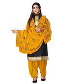 Black Aari Cotton Punjabi Salwar Suit