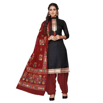 Black Aari Cotton Punjabi Salwar Suit 1