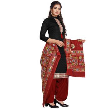 Black Aari Cotton Punjabi Salwar Suit 2