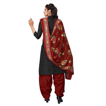 Black Aari Cotton Punjabi Salwar Suit 4