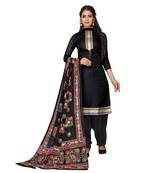 Black Aari Cotton Punjabi Salwar Suit