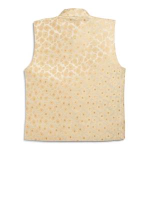Brown woven silk blend boys-indo-western-dress 2