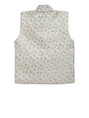 Grey woven silk blend boys-indo-western-dress 2