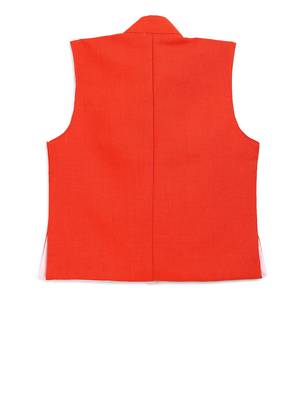Orange plain jute cotton boys-indo-western-dress 2