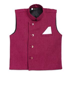 Pink plain jute cotton boys-indo-western-dress 1