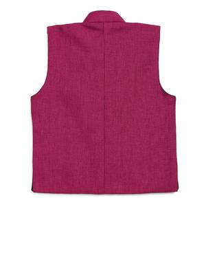 Pink plain jute cotton boys-indo-western-dress 2