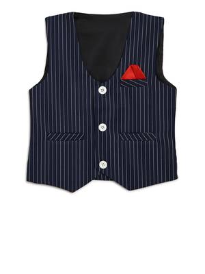 Blue woven cotton knitted boys-indo-western-dress 1