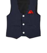 Blue woven cotton knitted boys-indo-western-dress