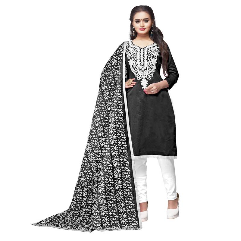 Black aari chanderi silk salwar