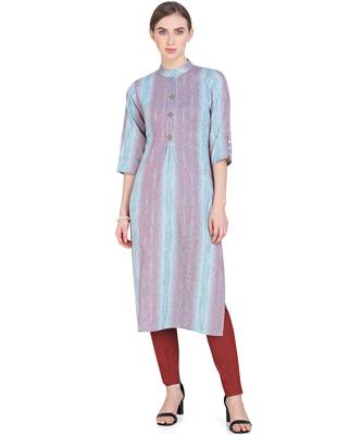 Aqua-blue woven cotton kurtas-and-kurtis 1